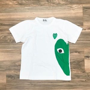 COMME des GARCONS PLAY T-Shirt White Cotton Green